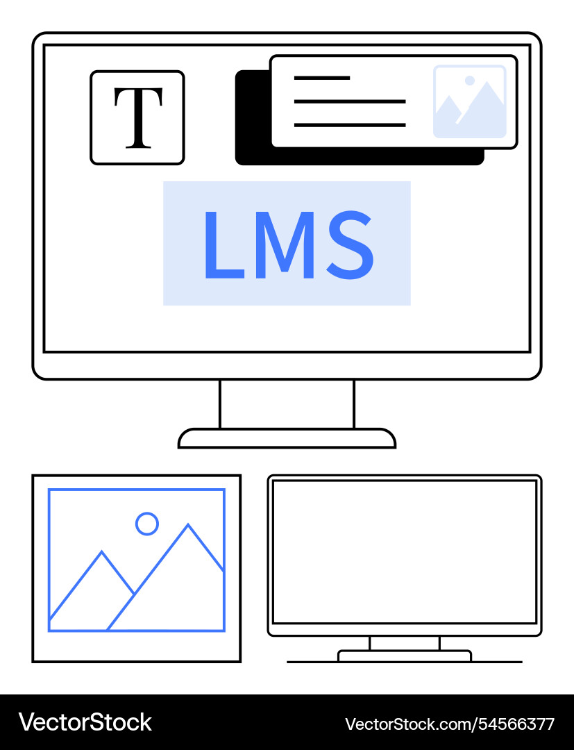Computer screen the components Computer screen the components vector image