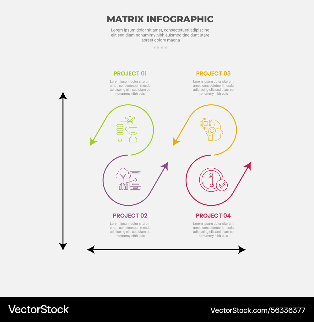 Matrix grid structure infographic outline style Matrix grid structure infographic outline style vector image