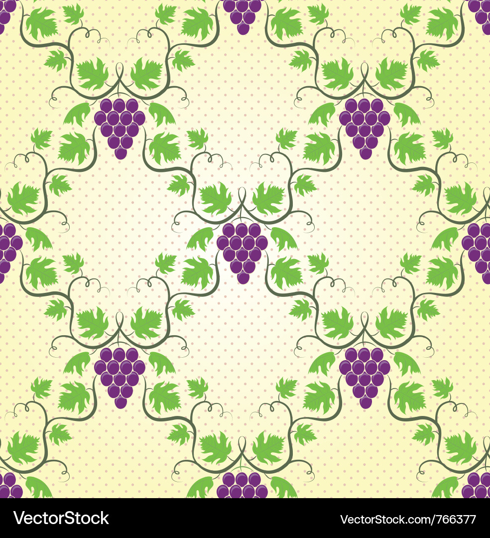 Seamless grape pattern vector image