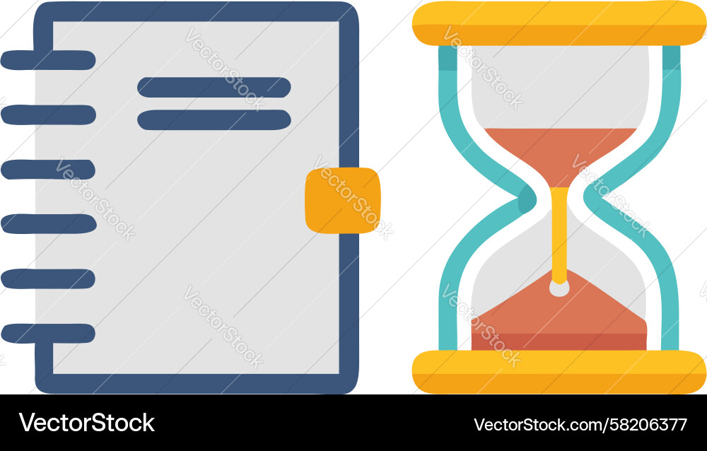 Timed Document Processing Vector Image