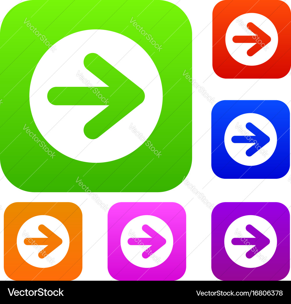 Arrow in circle set collection vector image