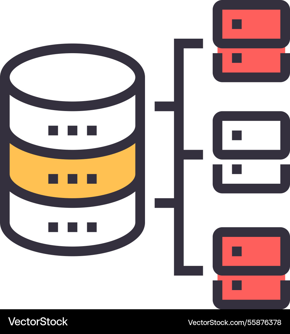 Database architecture Database architecture vector image