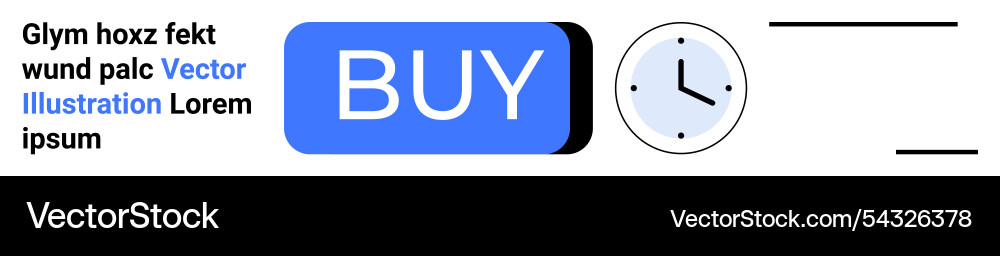 E-commerce button with clock icon for time E-commerce button with clock icon for time vector image