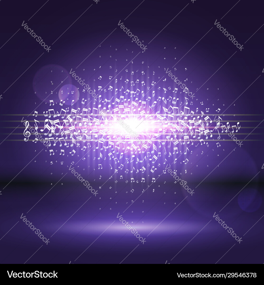 Exploding party music wave made notes Exploding party music wave made notes vector image
