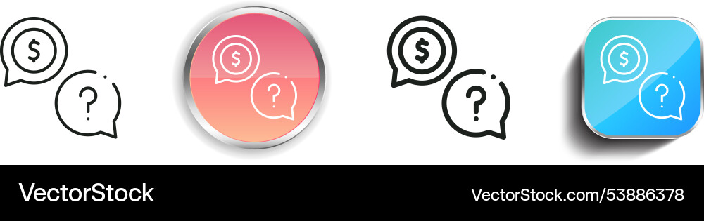 Faq icon thin linear regular and button style Vector Image