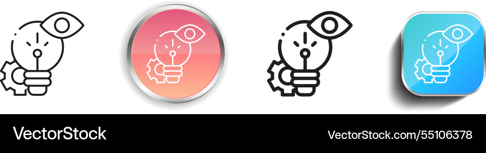 Idea icon thin linear regular and button style vector image