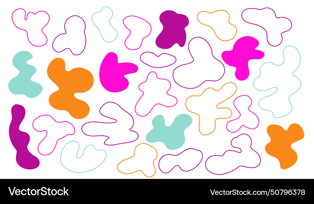 Irregular color and line blob shape Irregular color and line blob shape vector image