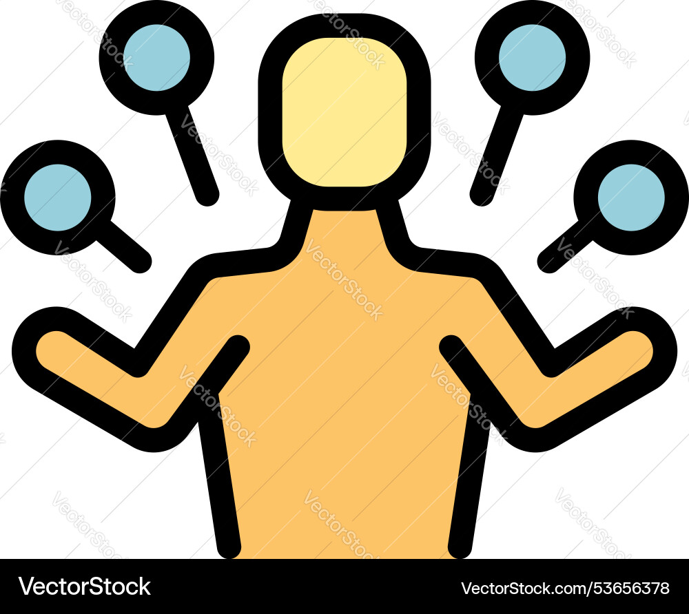 Man juggling multiple tasks at the same time Man juggling multiple tasks at the same time vector image