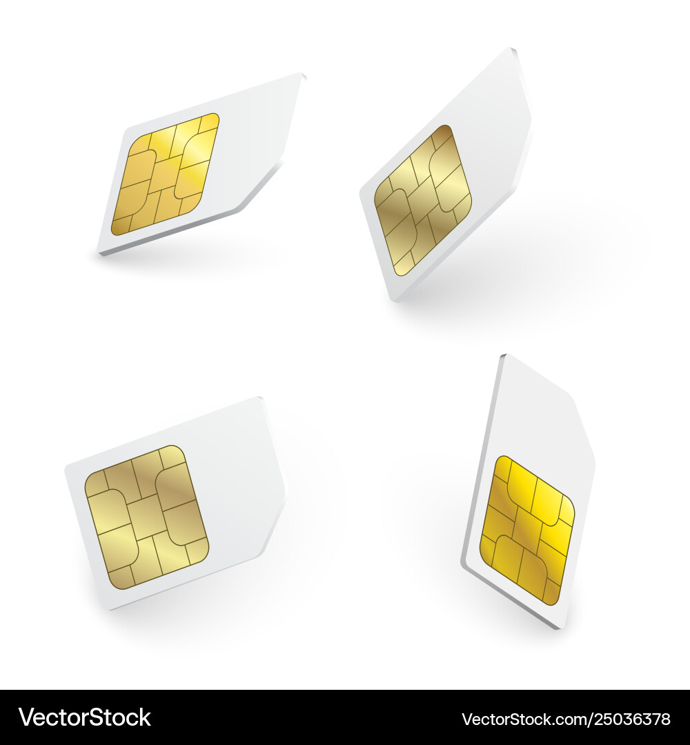 Realistische Sim-Karten Realistische Sim-Karten vektorbild