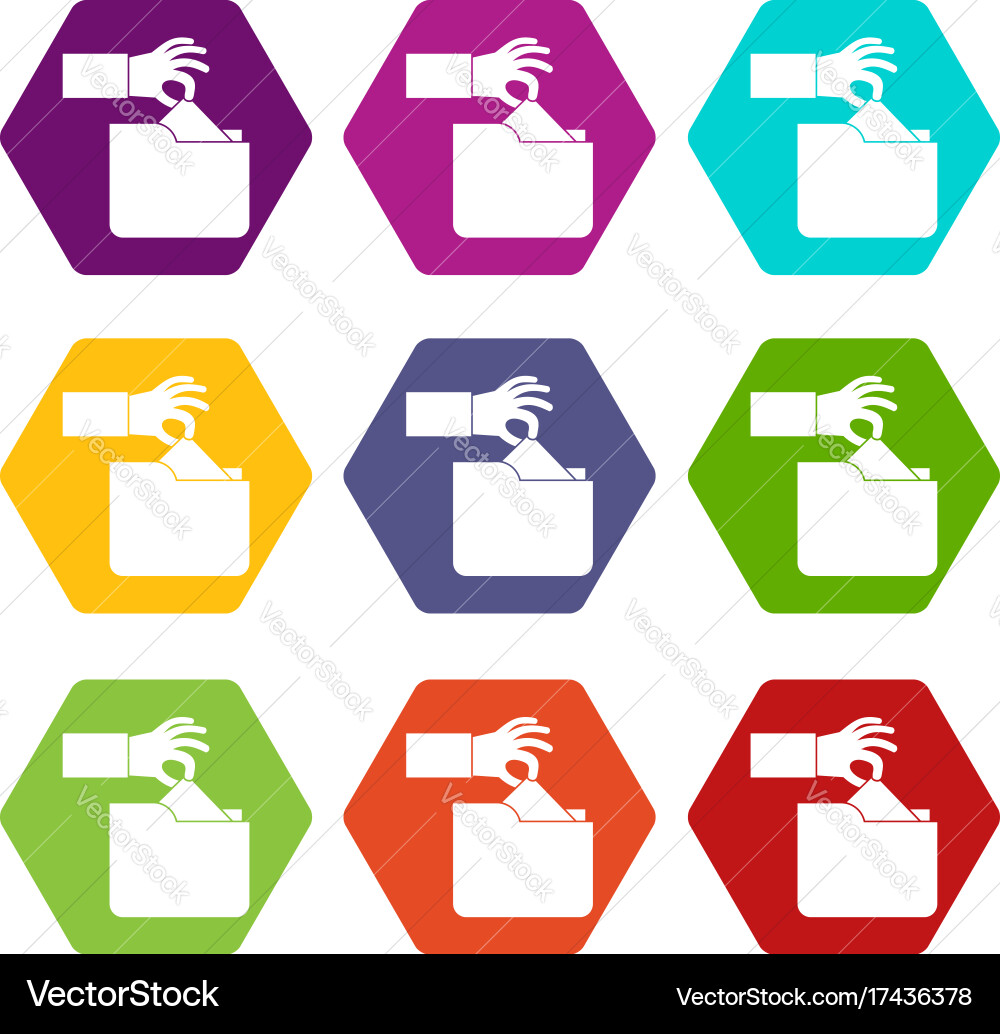 Robbery secret data in folder icon set color vector image