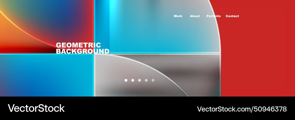 Round triangles and squares web site page template Vector Image