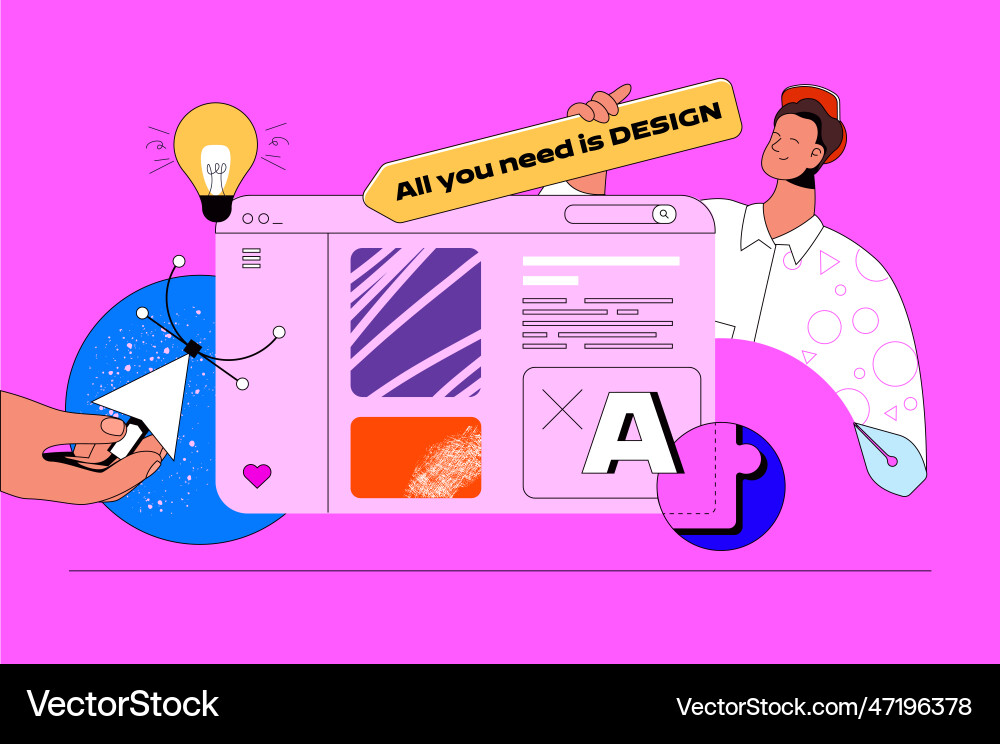 Webdesign-Konzept mit Charakterszenendesigner Webdesign-Konzept mit Charakterszenendesigner vektorbild