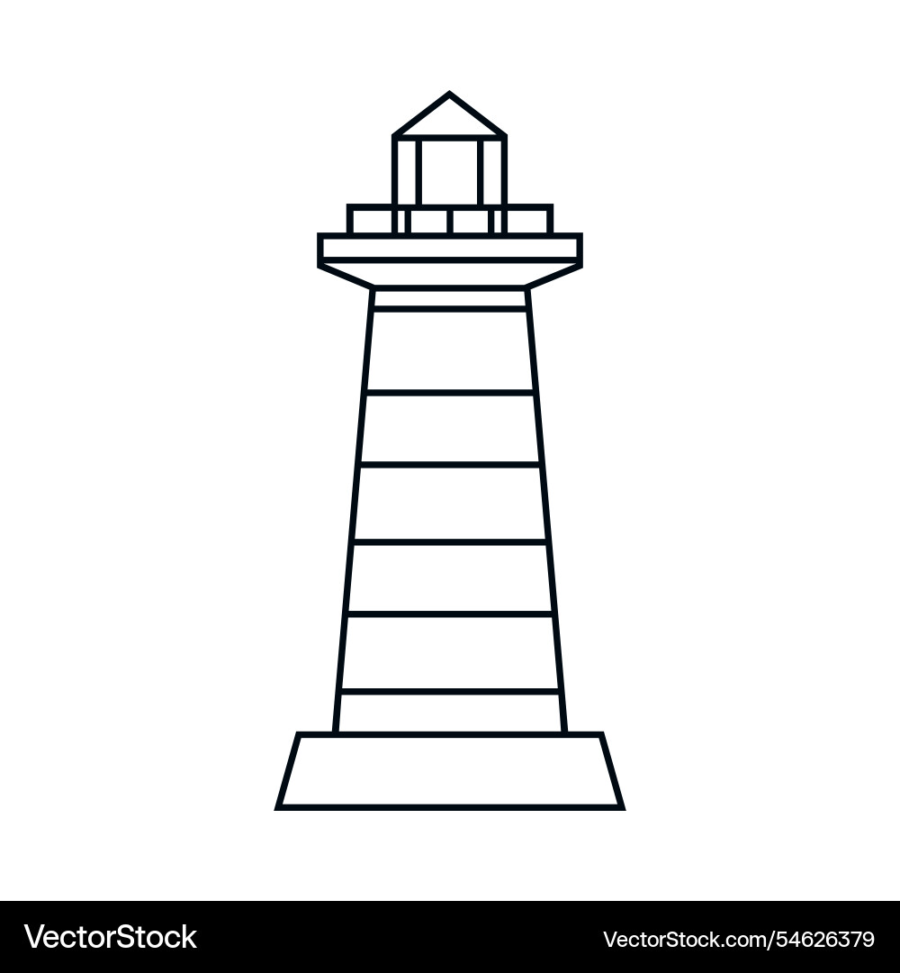 Black outline of the lighthouse Black outline of the lighthouse vector image