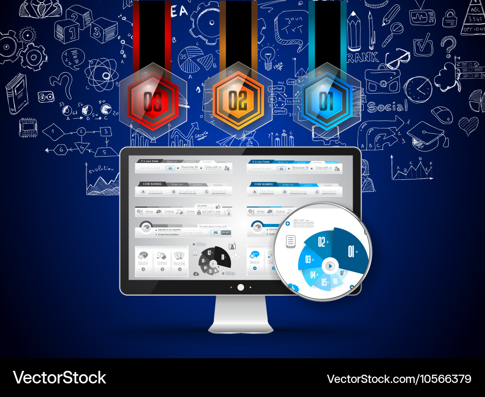 Clean infographic layout template for data Vector Image