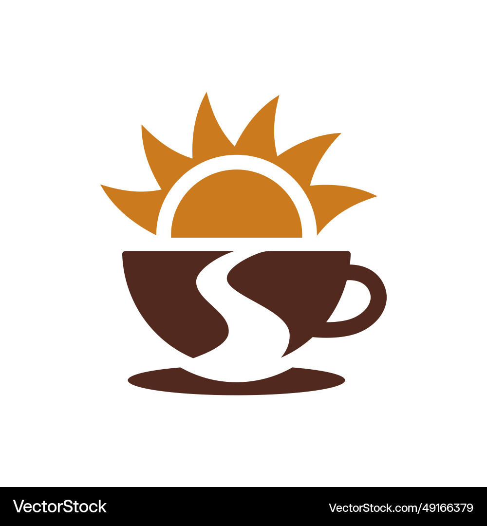 Coffee cup icon logo template for restaurant Vector Image
