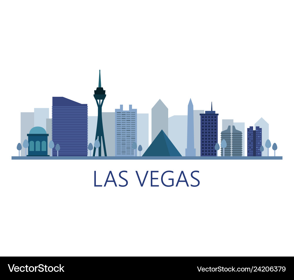Las Vegas Skyline at Night vector image