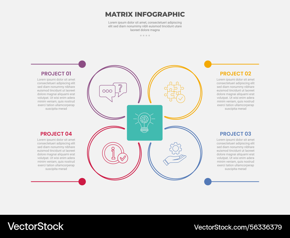 Matrix grid structure infographic outline style Matrix grid structure infographic outline style vector image