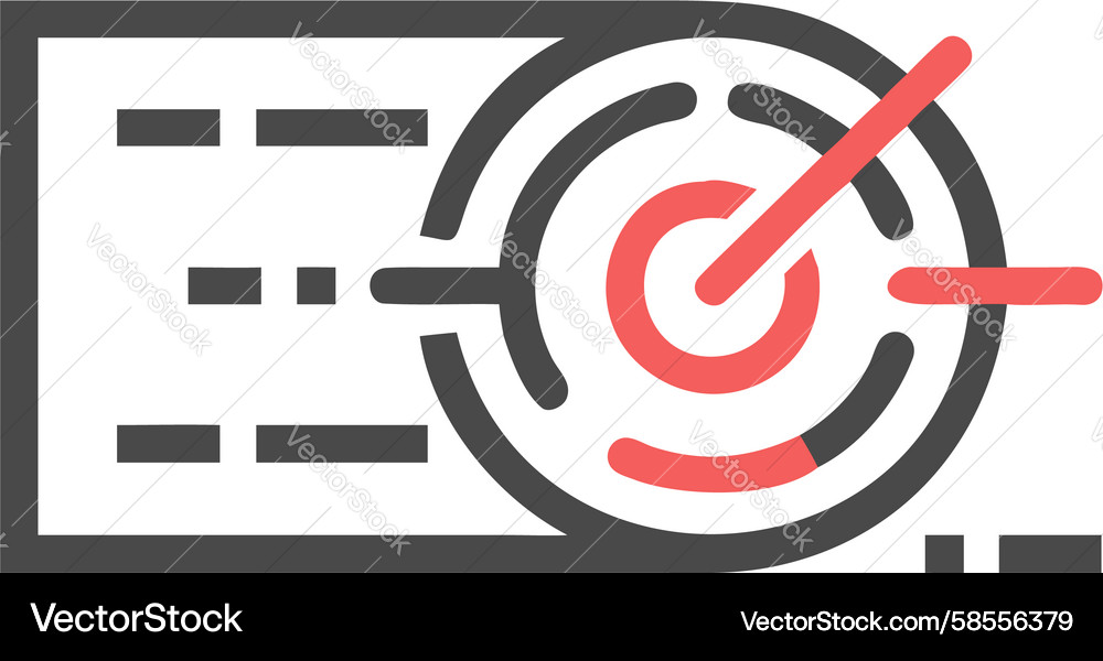 Progress Target on Dashed Line Icon Vector Image