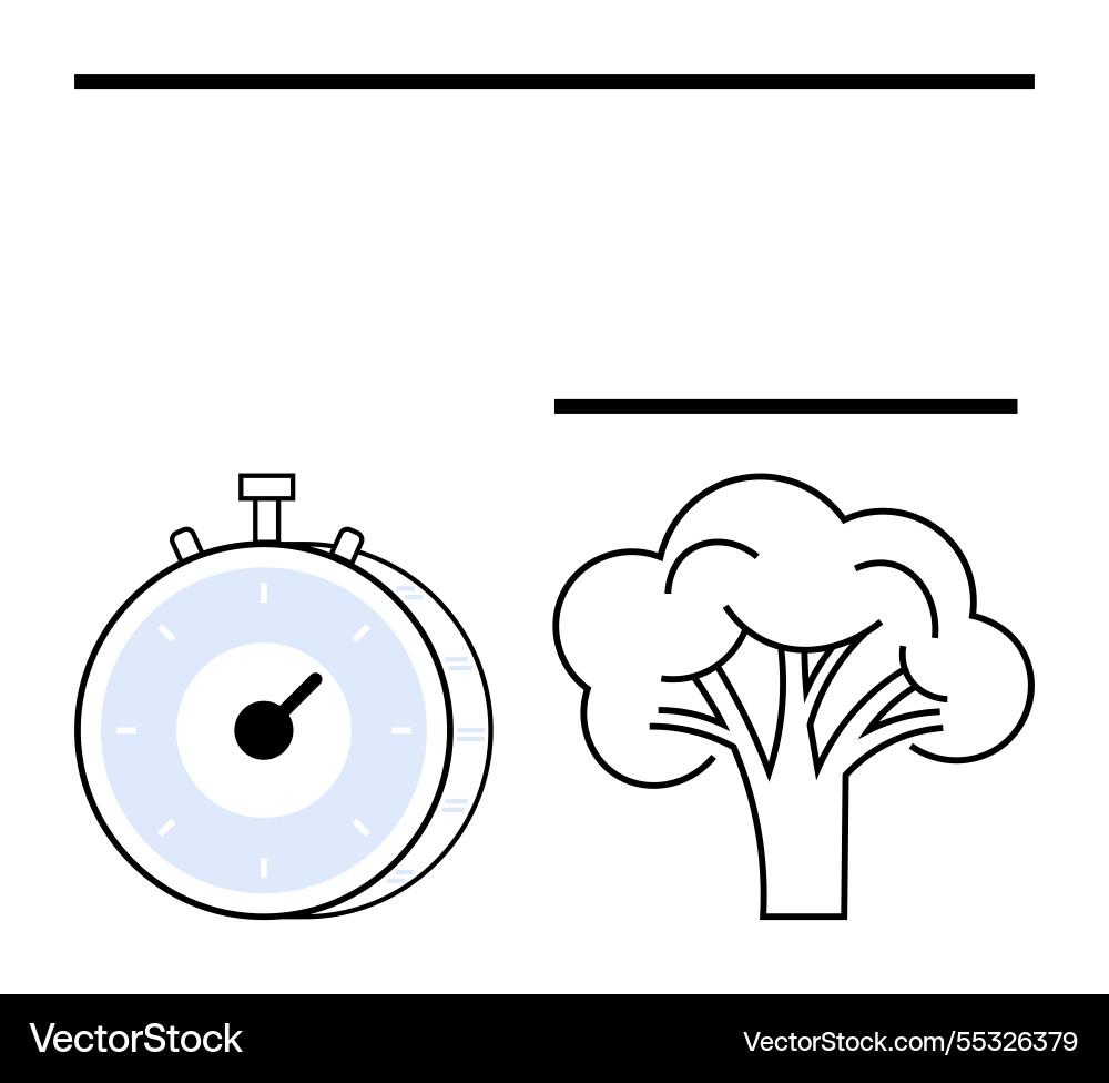 Timer and tree representing time Timer and tree representing time vector image