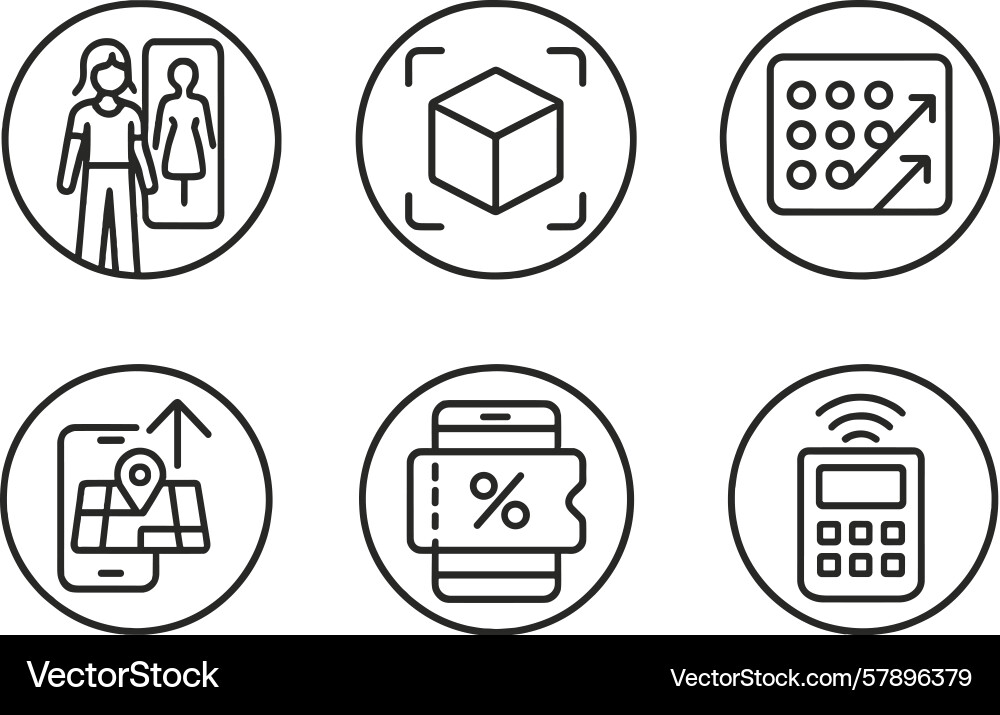 Various icons representing technology mapping vector image