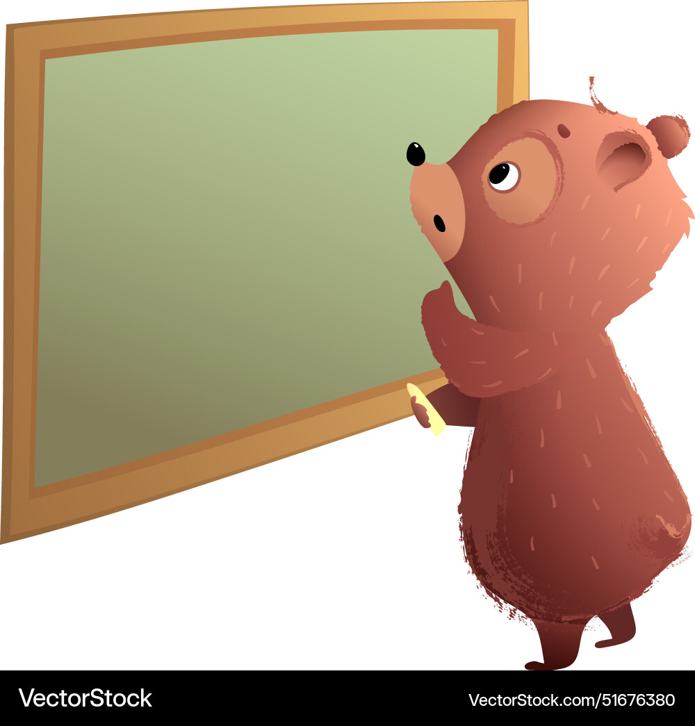 Bear student and blackboard education for kids Bear student and blackboard education for kids vector image