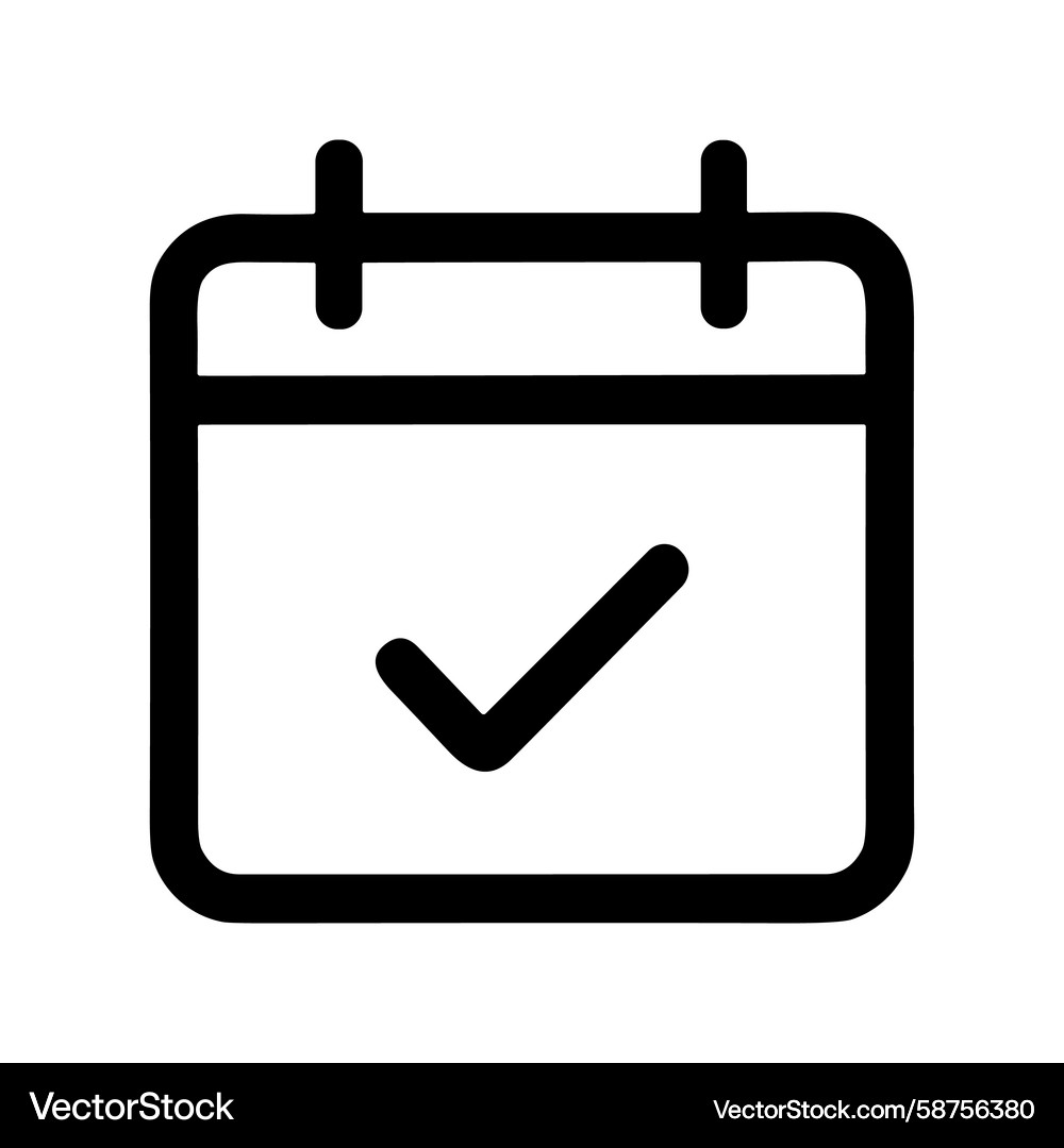 Calendar Checkmark Icon Vector Image