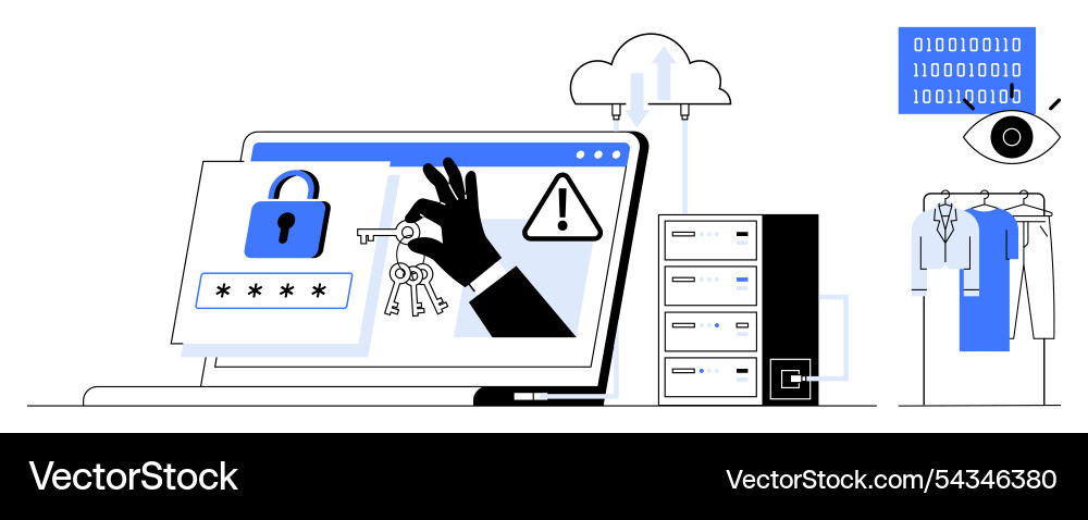 Cybersecurity measures emphasized through secure Cybersecurity measures emphasized through secure vector image