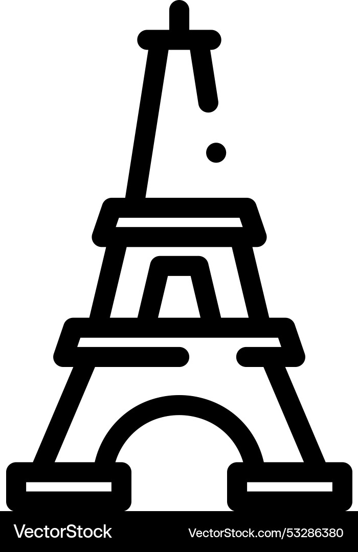 Eiffel tower icon thin linear style design Eiffel tower icon thin linear style design Vector Image