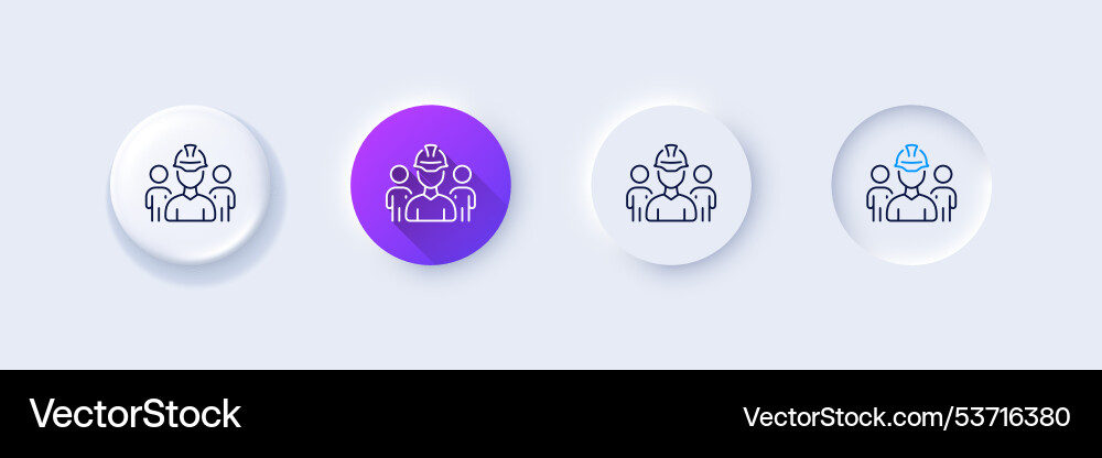 Engineering team line icon engineer or architect Engineering team line icon engineer or architect vector image