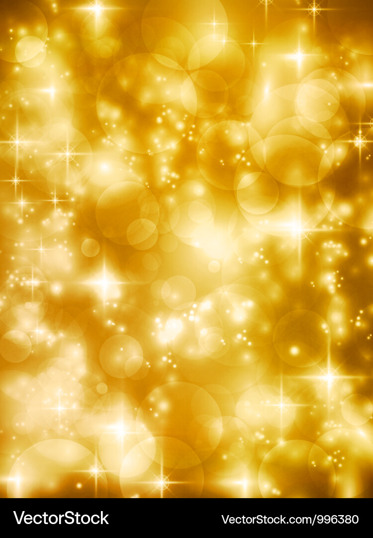 Golden Bokeh Lights Background Vector Image
