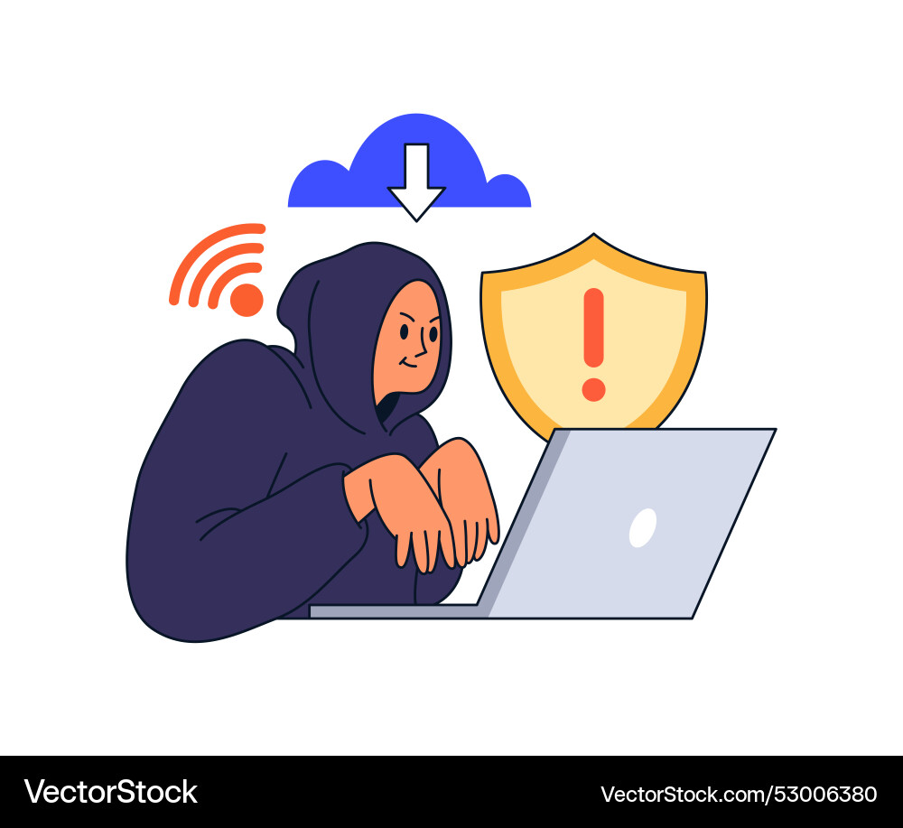 Hacker trying to break in encrypted data Hacker trying to break in encrypted data vector image