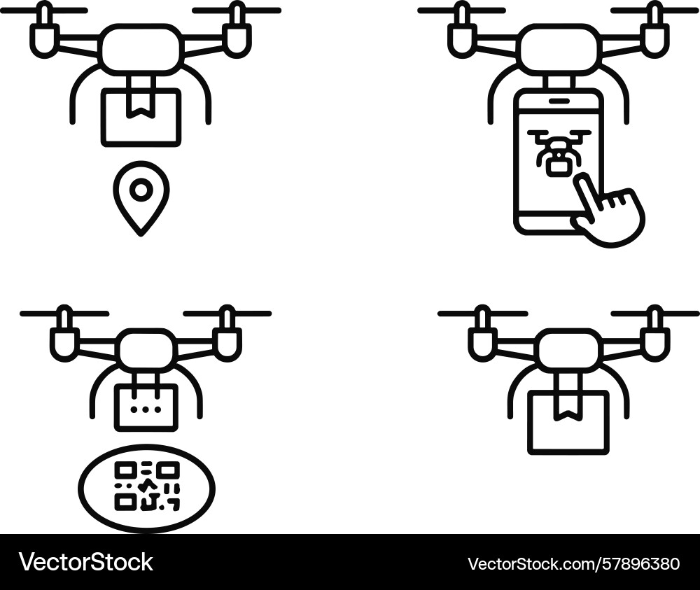 Modern drones navigate delivery tasks using mobile Modern drones navigate delivery tasks using mobile vector image