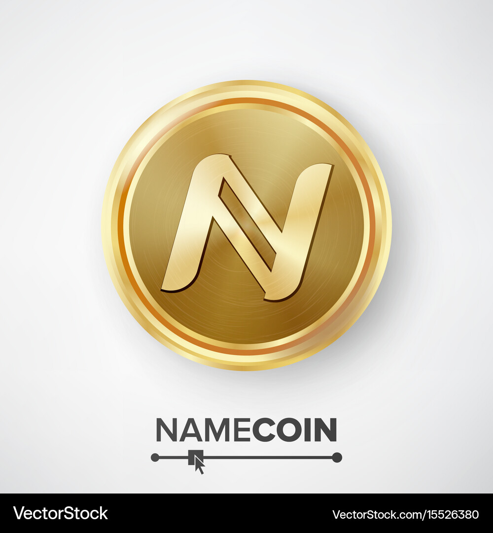 Namecoin gold coin realistic crypto – Royalty-Free Vector | VectorStock
