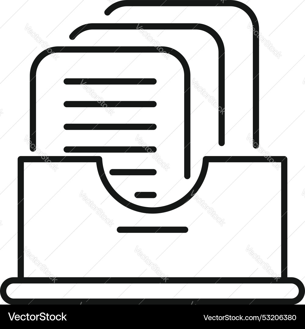 Office tray with paper documents for organizing Office tray with paper documents for organizing vector image
