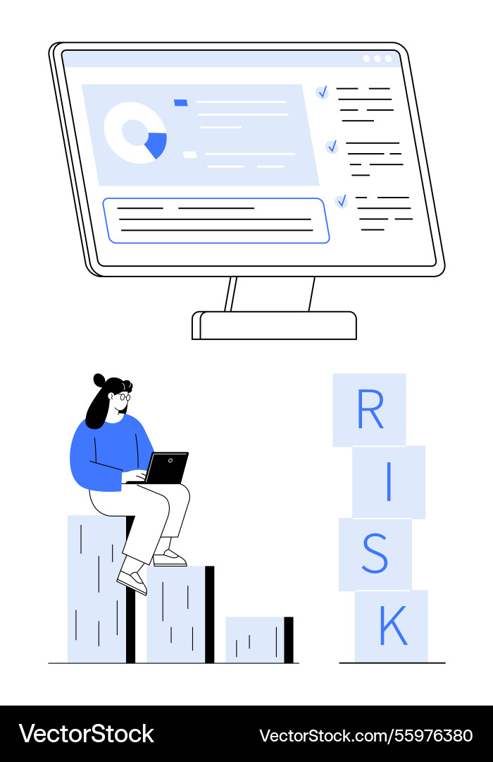 Risk analysis concept with data visualization Risk analysis concept with data visualization Vector Image