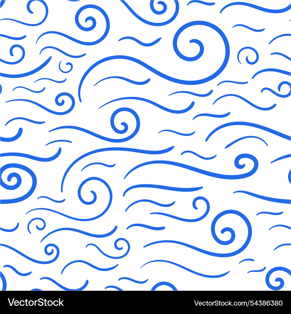Seamless pattern waves abstract swirly design Vector Image