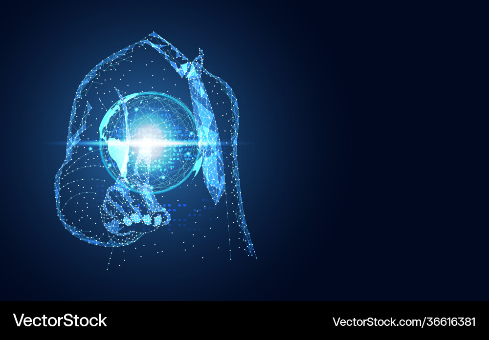 Abstract technology line triangle and points Abstract technology line triangle and points vector image