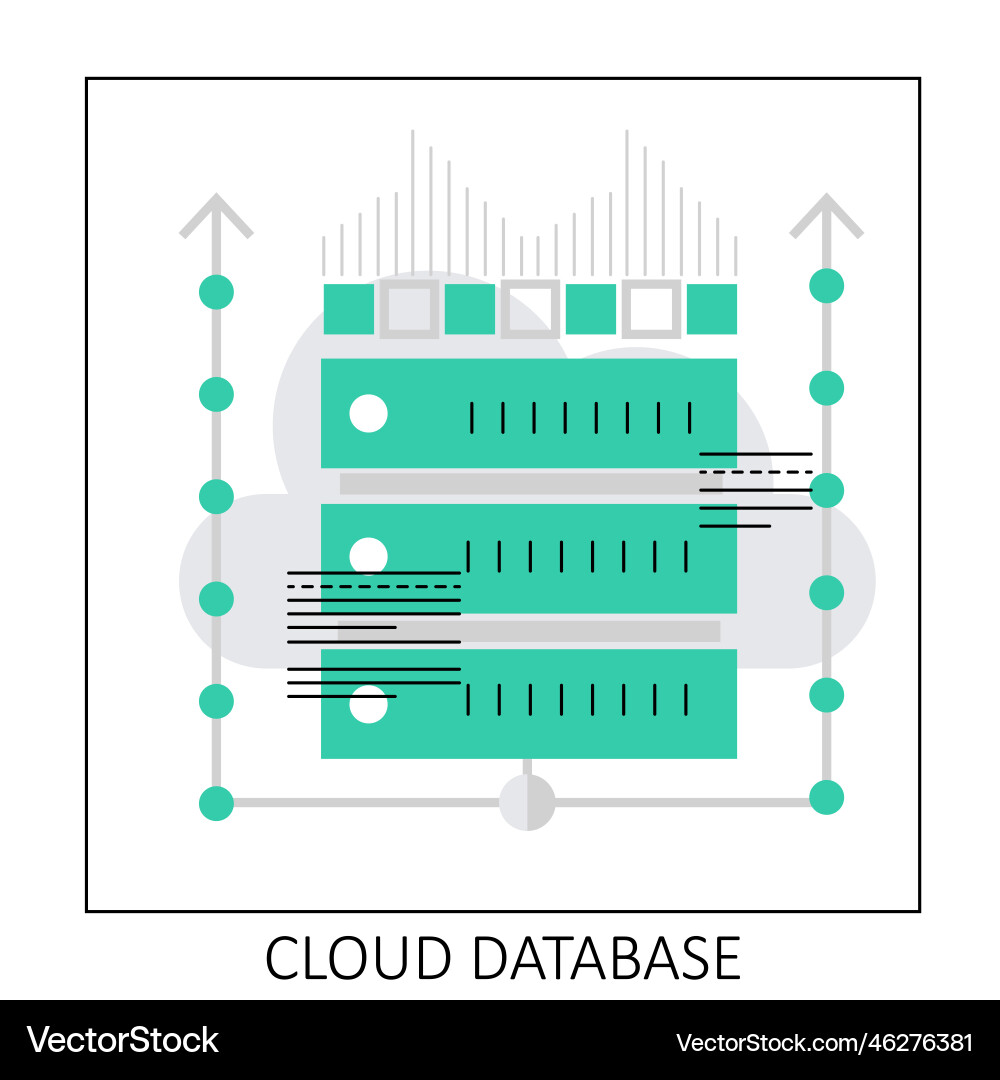 Cloud Database Server Network vector image