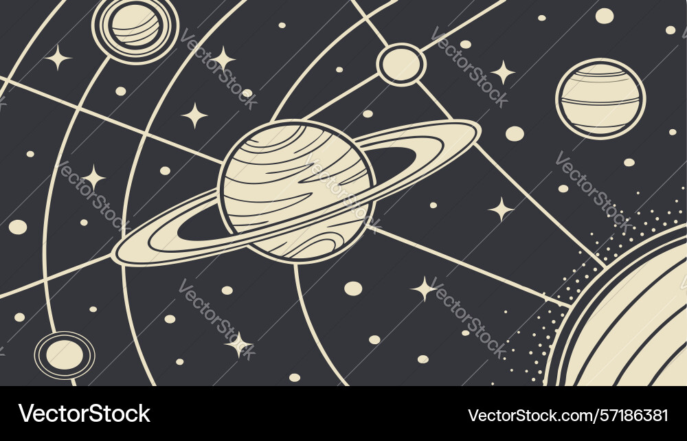 Deep space planets stars design generative ai vector image