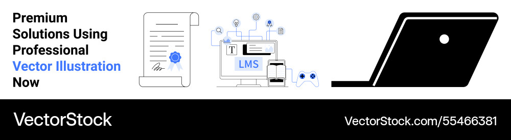 Digital workflow and e-solutions with lms Digital workflow and e-solutions with lms vector image
