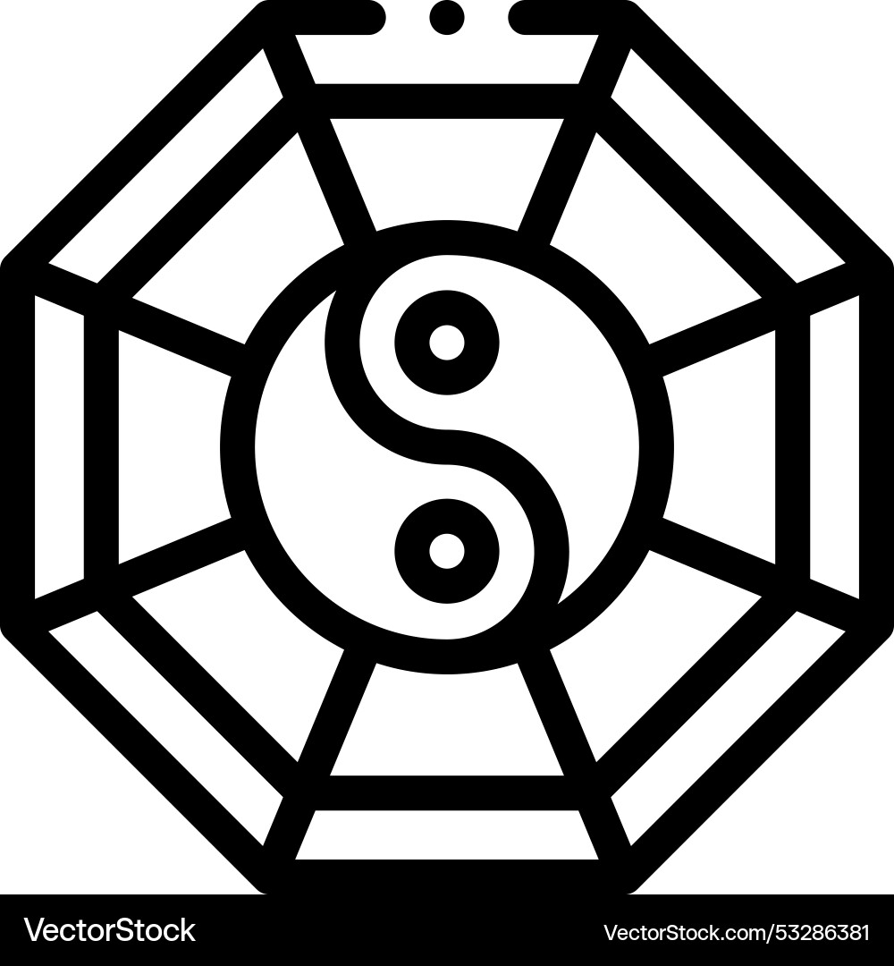 Eight trigrams icon thin linear style design Eight trigrams icon thin linear style design vector image