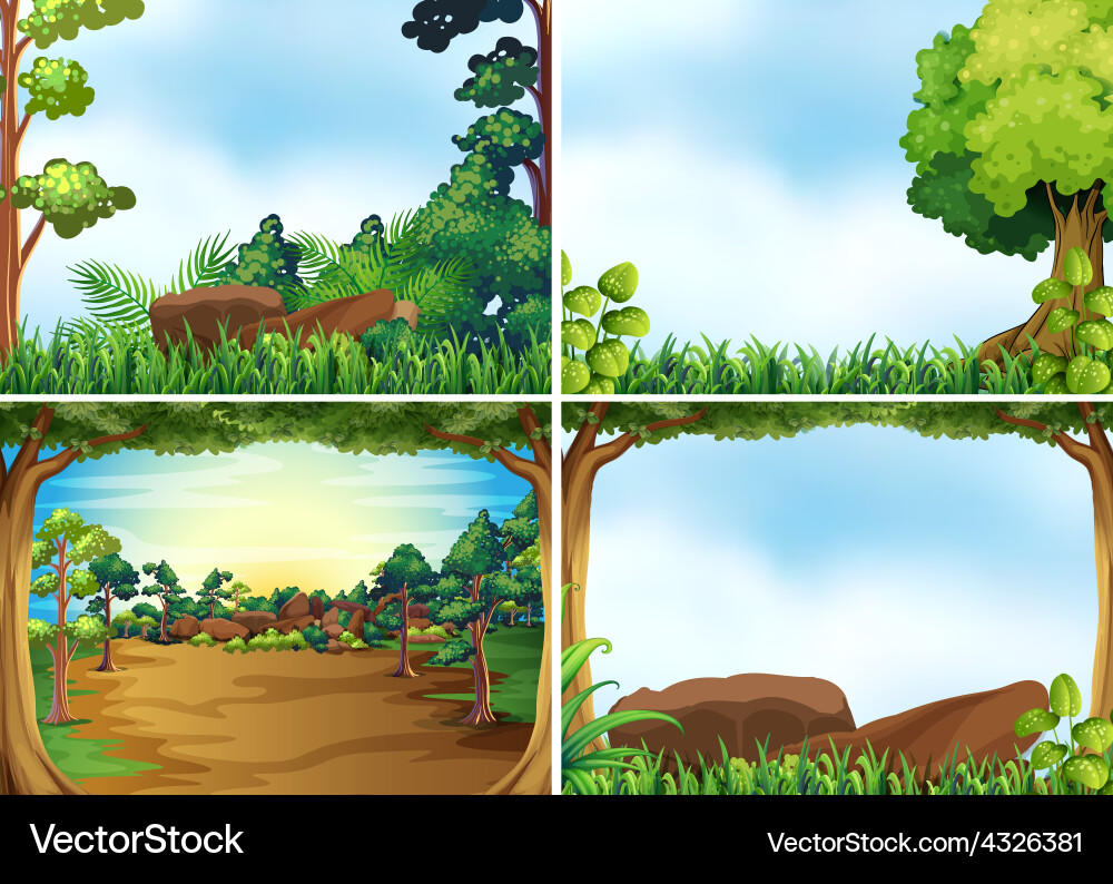 Forest scenes Royalty Free Vector Image - VectorStock