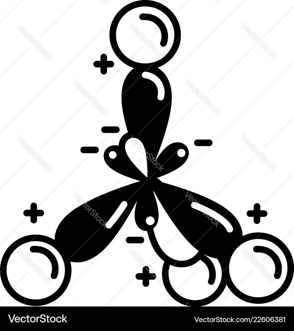 Ionic molecule icon simple style Vector Image