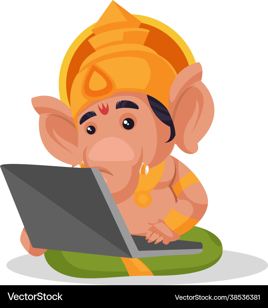 Lord ganesha cartoon character vector image