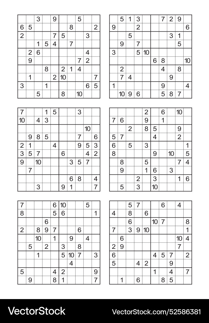 Sudoku game set Sudoku game set Vector Image