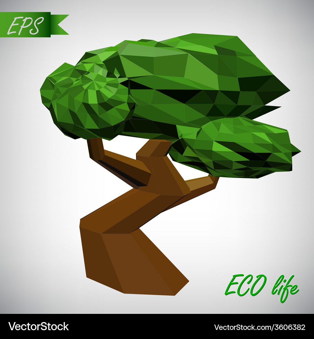 Conceptual polygonal tree abstract Vector Image