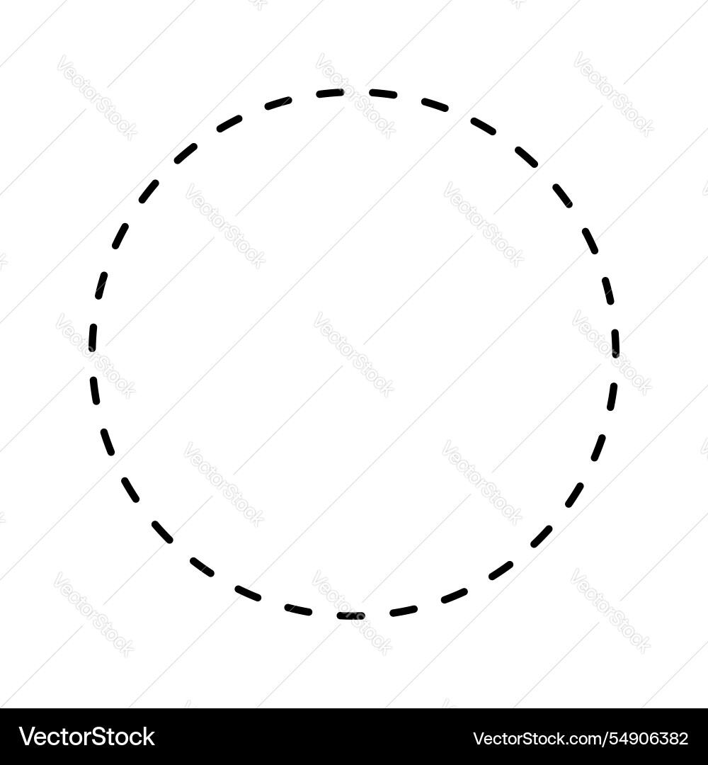 Dashed circle shape isolated on white background vector image