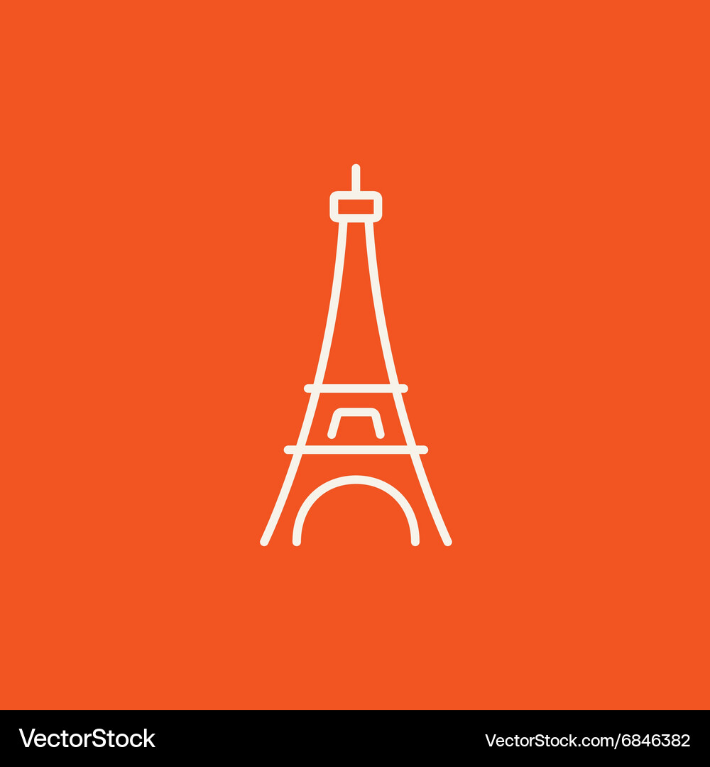 Eiffel tower line icon Vector Image