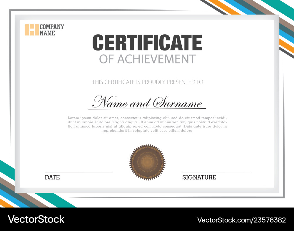 Elegant Certificate Template Vector Image