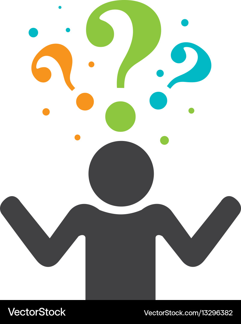 Person silhouette with question mark vector image